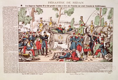 Napoleon III. (1808-73) kommt in Sedan an und kapituliert mit 80.000 französischen Soldaten vor der preußischen Armee, 1. September 1870 von French School